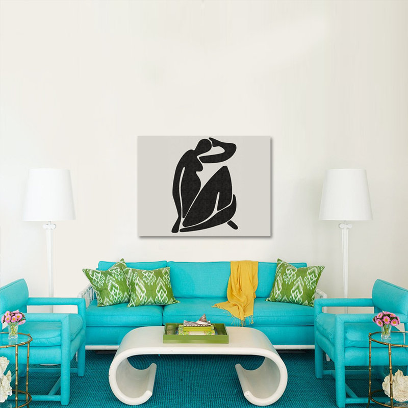 «Marisse Inspired Mid Century Woman», impression encadrée, H 24 po x l 36 po x P 1,5 po