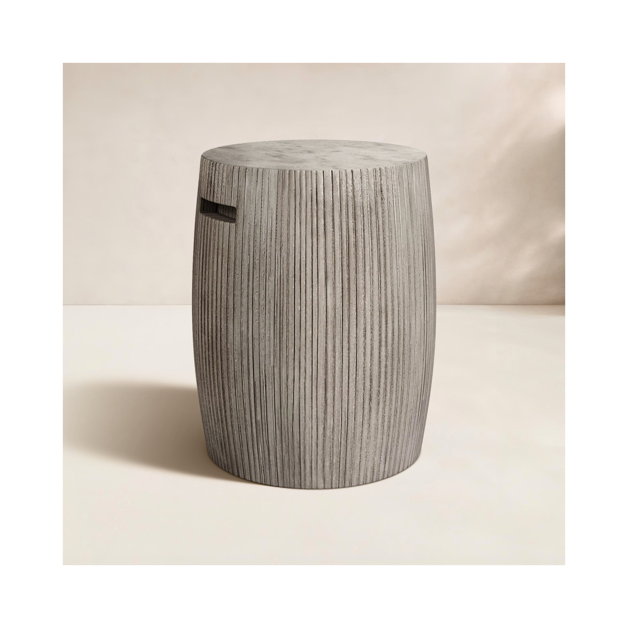 Lionel Round Outdoor Side Table, Gray