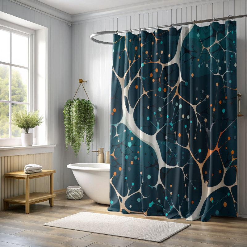 Rideau de douche Eclectic Geometric - Premium, H 74 po x l 71 po