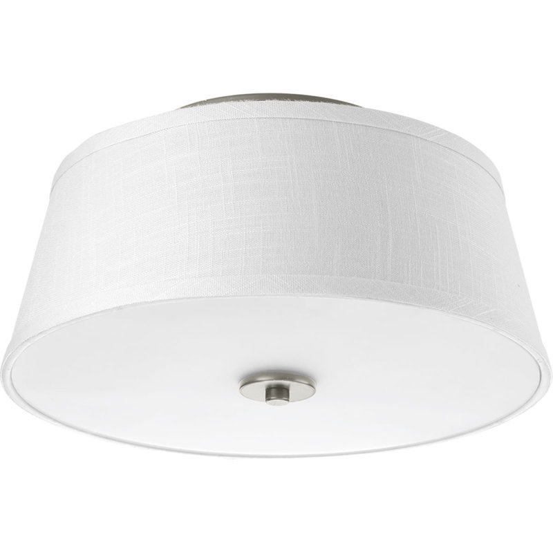 Alverce Fabric Flush Mount, Brushed Nickel