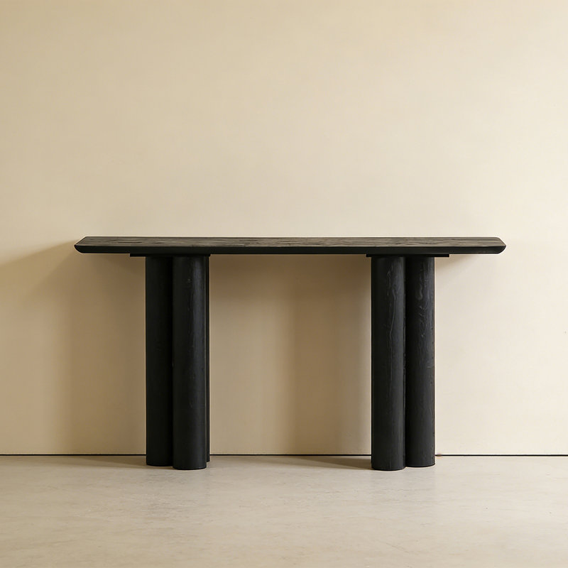 Console Retro Minimalist Art, H 33,46 po x l 62,99 po x P 14,96 po, Noir