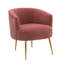 Chaise d'appoint en velours et en peluche avec pieds en métal-1297366604