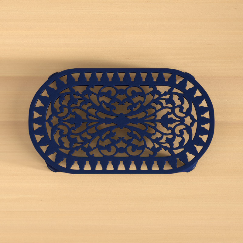 Large Oval Trivet, Blue