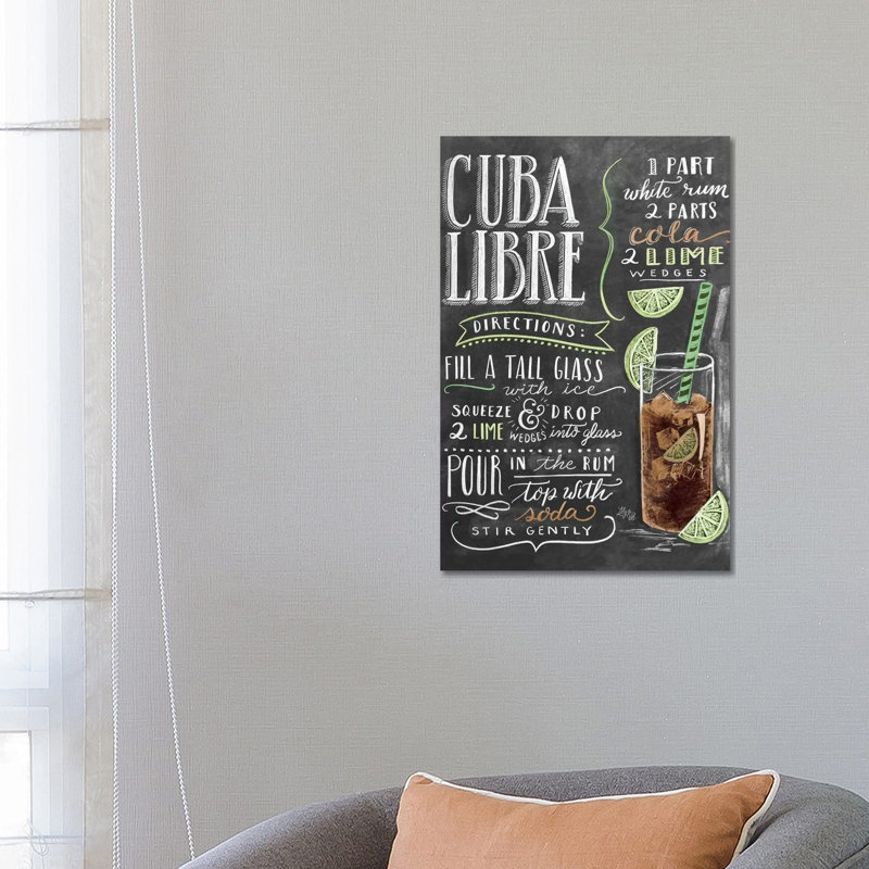 Cuba Libre Recipe - Print on Canvas, Wrapped Canvas, 66.04cm H x 45.72cm W x 3.81cm D