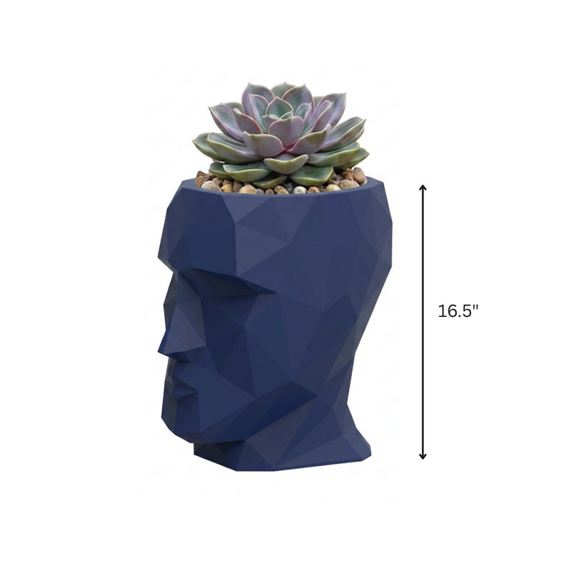 Adan Resin Statue Planter, 7" H x 5" W x 7" D, Blue