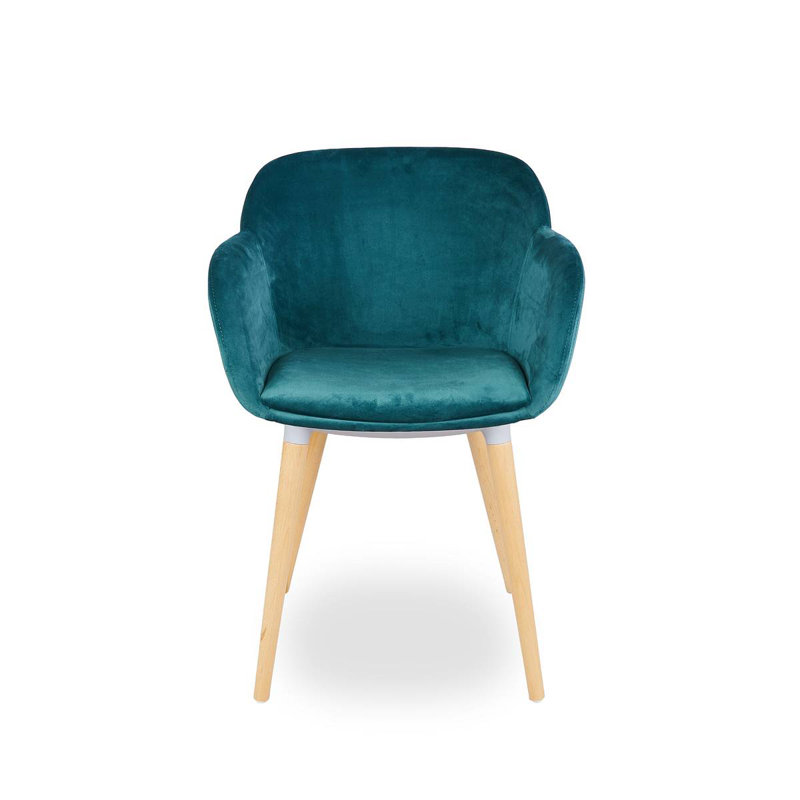 Oquawka 43cm H Velvet Upholstered Armchair, Green
