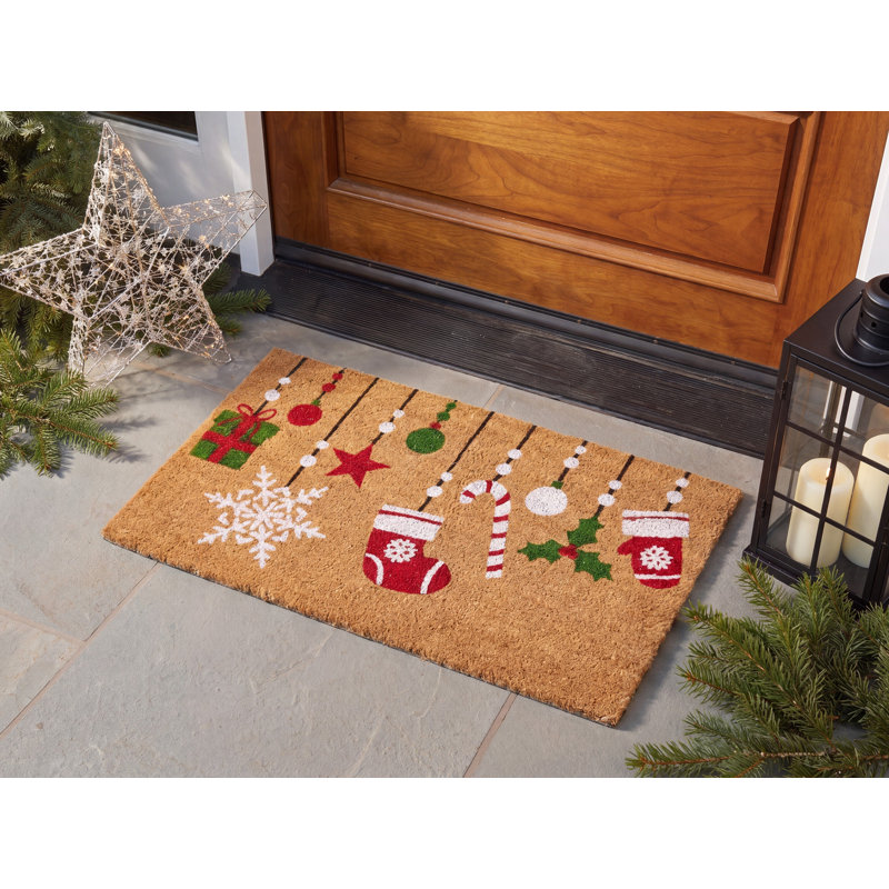 Doormat ZALUMO Multicolour 45 x 75 cm Christmas Motif Coir