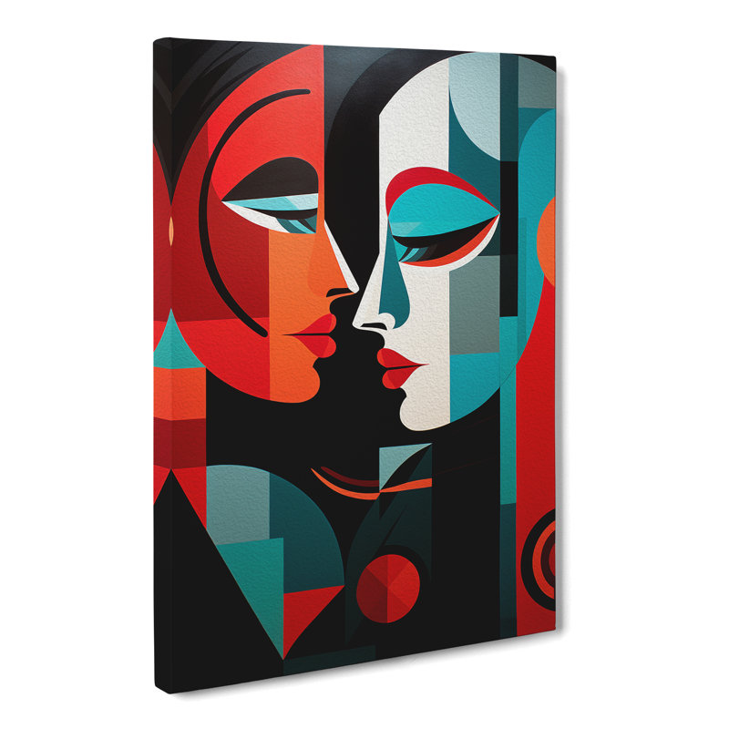 Two Women In Love Constructivism No.3 - Art Prints - Wrapped Canvas, 50cm H x 35cm W x 3cm D