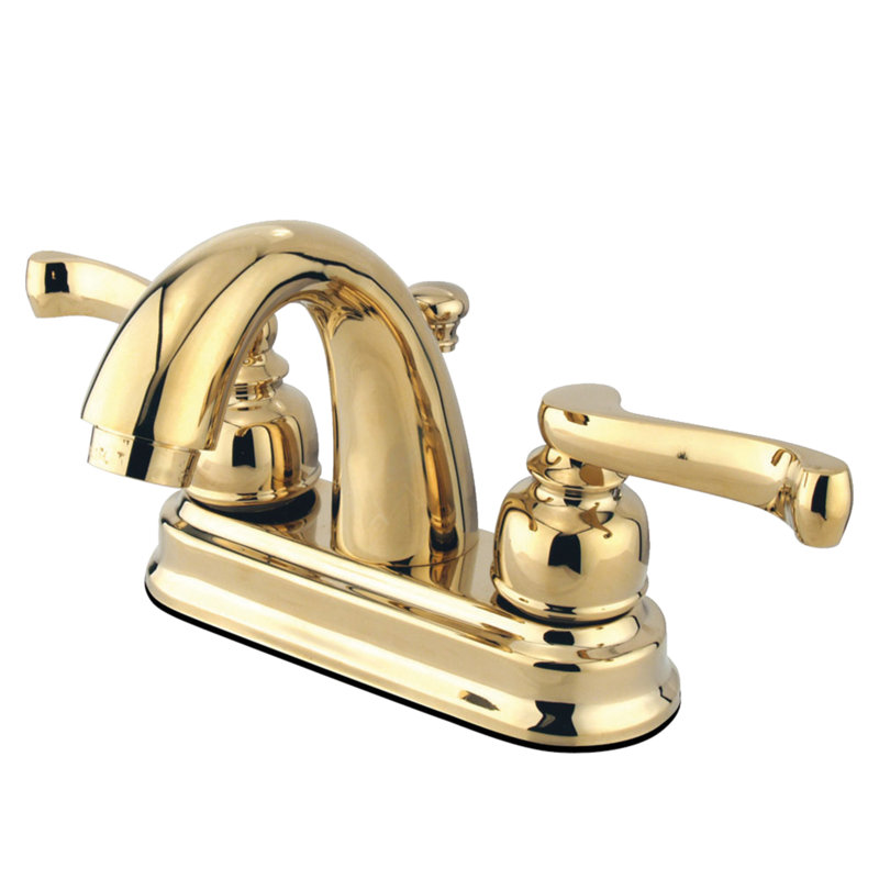 Royale Centerset Bathroom Faucet with Drain Assembly, Polished Brass