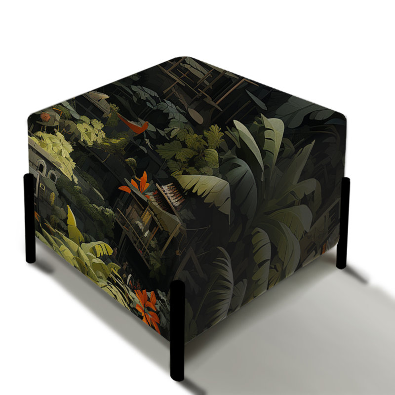 Urban Jungle Collage - Repose-pieds carré tropical