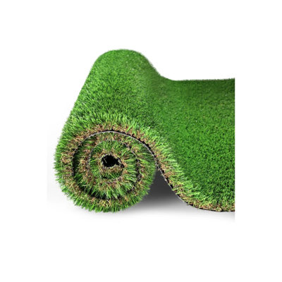 3FTX10FT Outdoor Artificial Grass Runner Rug, Thick Realistic Fake Grass Roll Decor Patio Balcony Garden Lawn, Dog Pets Turf Drain Mat, 1.38" Pile Height