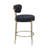 Woker Modern Sherpa Counter Height Stools Set of 2, Uphsoltered 26" Seat Height Barstools with Brushed Brass Metal Legs Round Low Back Kitchen Stools with Footrest for Dining Room,-236117402