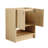 Bathroom Vanity With Vessel Sink, Wall-Mounted Floating White Rectangular Acrylic Integrated Basin Without Faucet, Striped Shelves Layer, Natural Woodgrain Colour