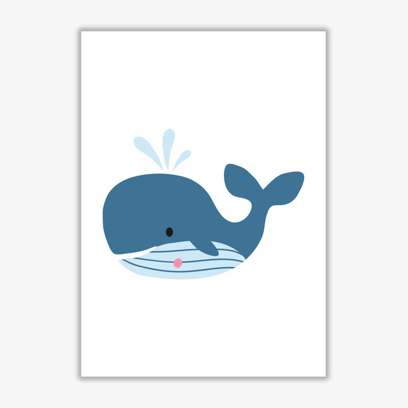 Children's Animals, Whale - Print, No Frame, 60 cm H x 42 cm W x 1 cm D