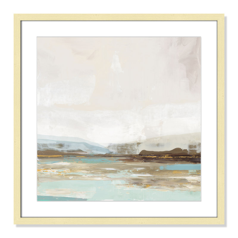 «Vibrance of Blue Print» par Allison Pearce, Doré, H 23,5 po x l 23,5 po