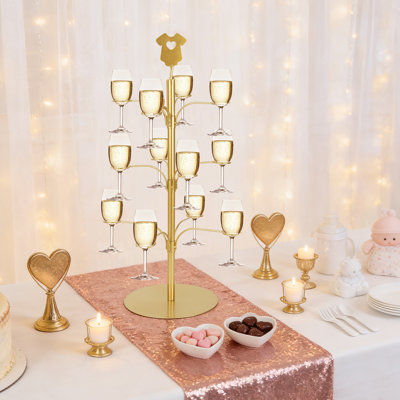 Three‑Tier Tree‑Shaped Metal Cocktail Glass Stand 