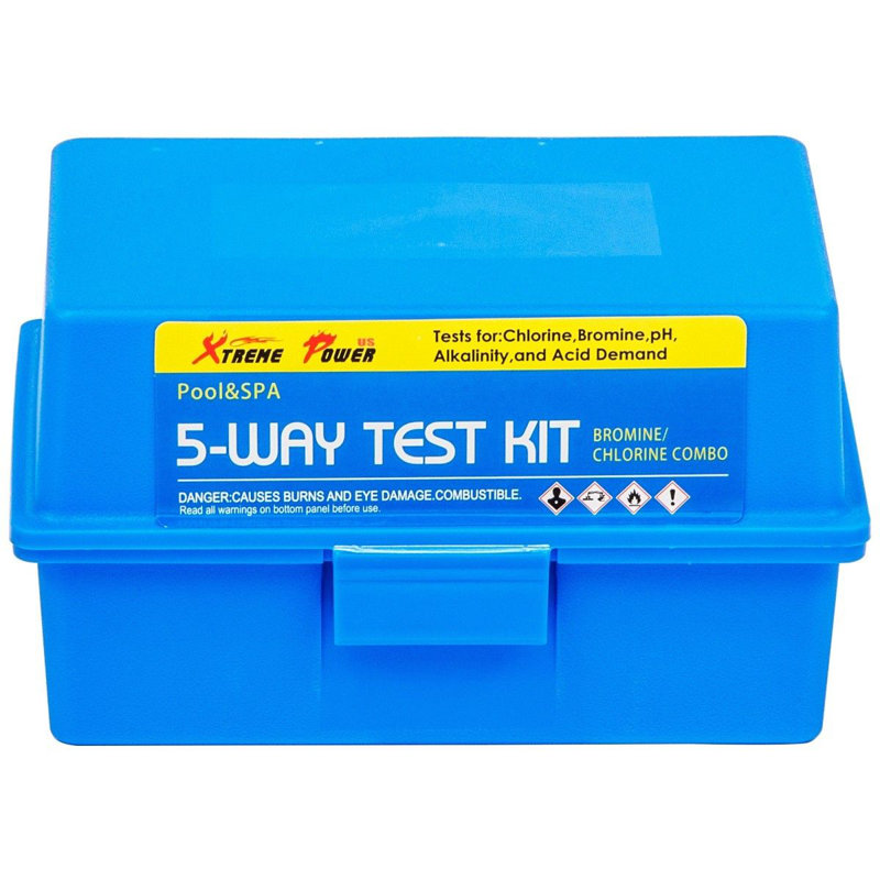 XtremepowerUS 5-Way Pool Water Test Kit for Chlorine, Bromine, pH, and More