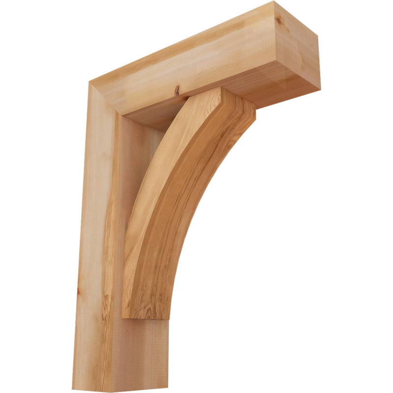 Thorton Block Bracket with Offset Brace, 32 x 24, 7 1/2"W Western Red Cedar (Smooth)