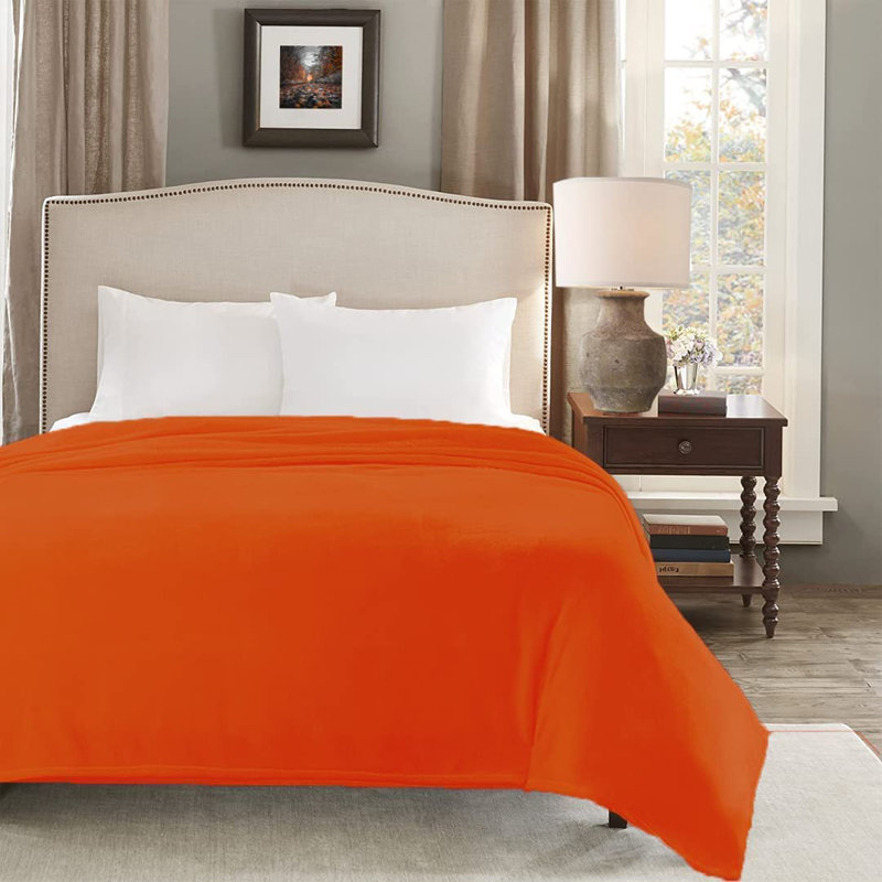 Caulders Canora Grey Blanket, W150 x L200cm, Orange