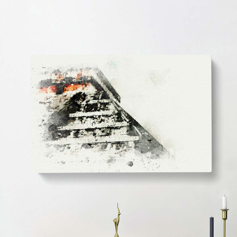 Mayan Pyramids Of Chichen Itza In Abstract - Wrapped Canvas Print, 50cm H x 76cm W x 3cm D