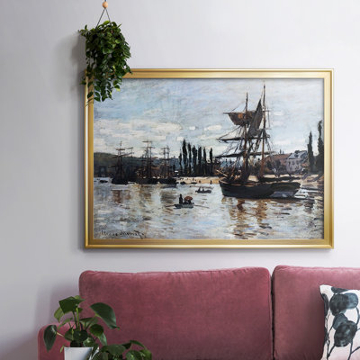 Bateaux à Rouen, 1872, reproduction d'art sur toile
