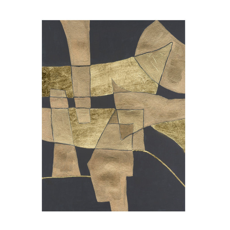 Art mural sur toile tendue - «Gold Pastiche III» de Michael Willett pour décoration de salon, de chambre à coucher ou de bureau - 35 x 47