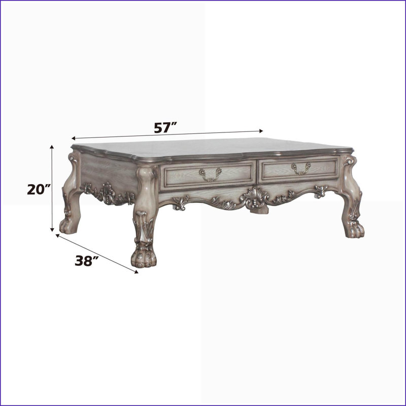 Table basse avec 2 tiroirs Bone White