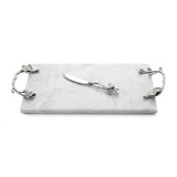 White Orchid Cheese Board with Knife