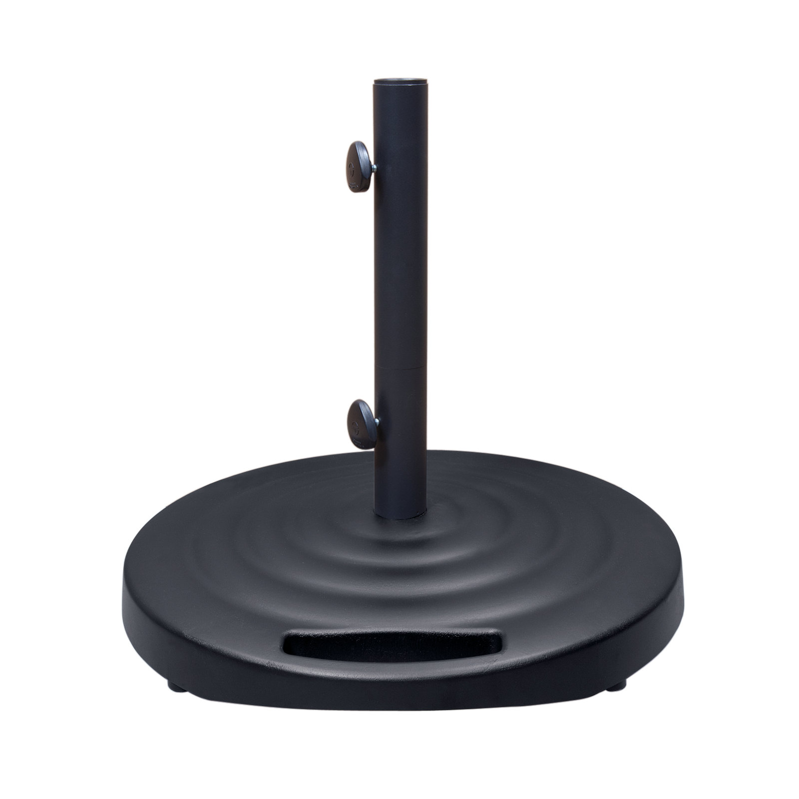 Monaco Round Free Standing Umbrella Base with Wheels and Handle, Black