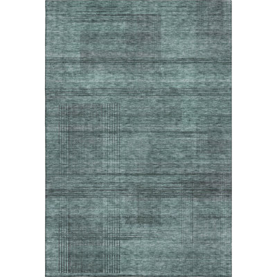 Premium Machine Washable Prisco Teal Rug