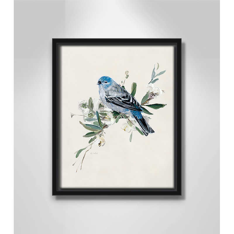 Bluebird Happy II - Toile à cadre flottant, H 11,5 po x l 9,5 po x P 2 po, Cadre noir