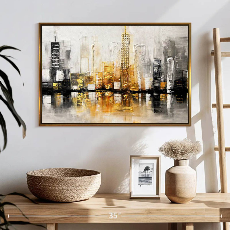 City View I, Cadre flottant doré, 25 po x 17 po
