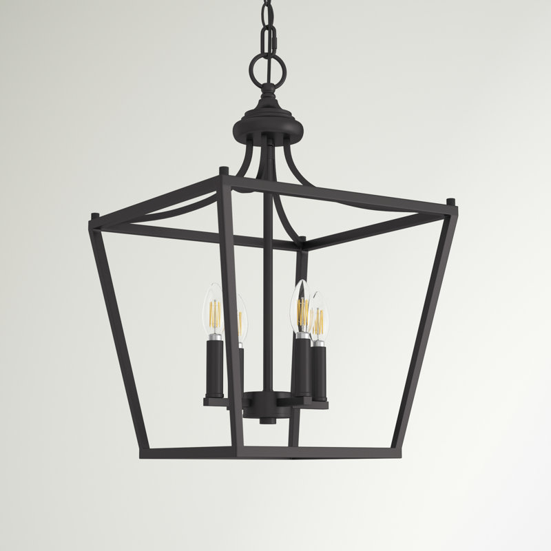 Luminaire suspendu géométrique 4 lumières Areyanna, Bronze huilé