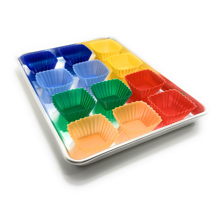 Kitchen Supply Square Silicone Baking Cups Mini Set of 12