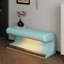 Banc ovale rembourré en cuir avec énergie DEL pour le salon Revêtement minimaliste moderne et capteur-1373575969