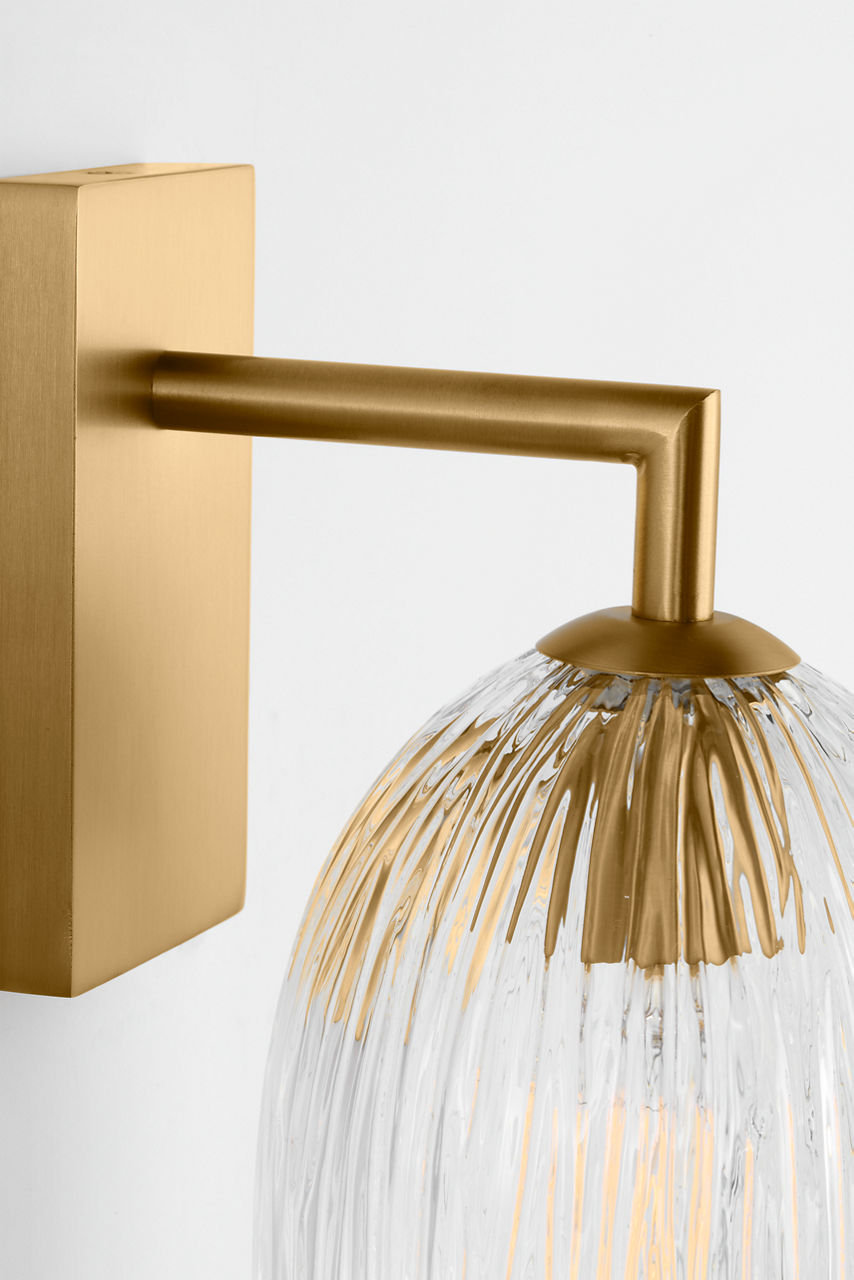 Wilmont Single Light Armed Sconce, Burnished Brass
