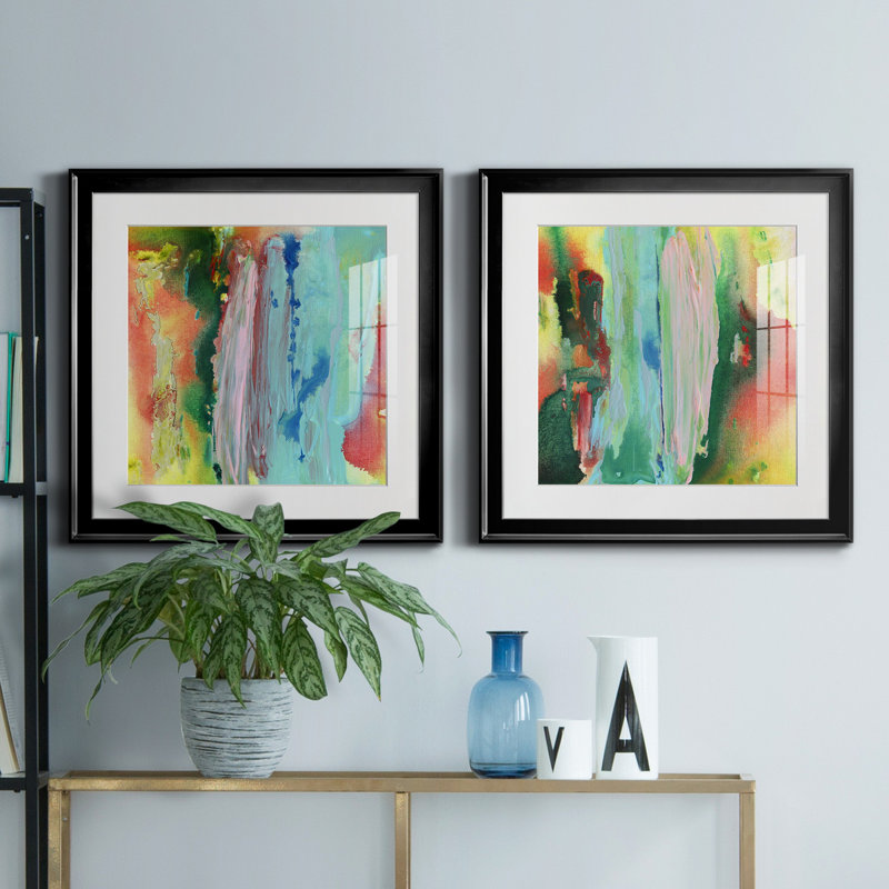 Long Lake I - ensemble de 2 peintures encadrées, Noir, H 30,5 po x l 61 po x P 1,5 po