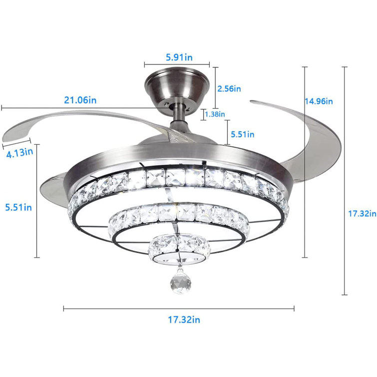 Enry 20'' Ceiling Fan with LED Lights