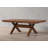 Karven Wood Trestle Extendable Dining Table with Leaf, Dark Hazelnut