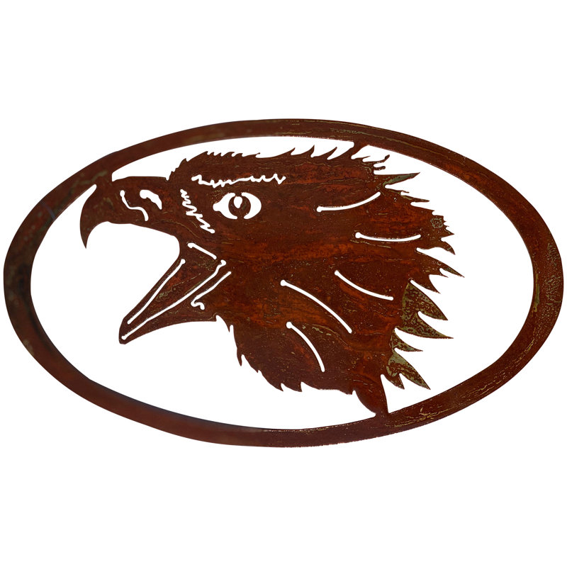 Art mural ovale en acier Dugout Creek Designs, Brun