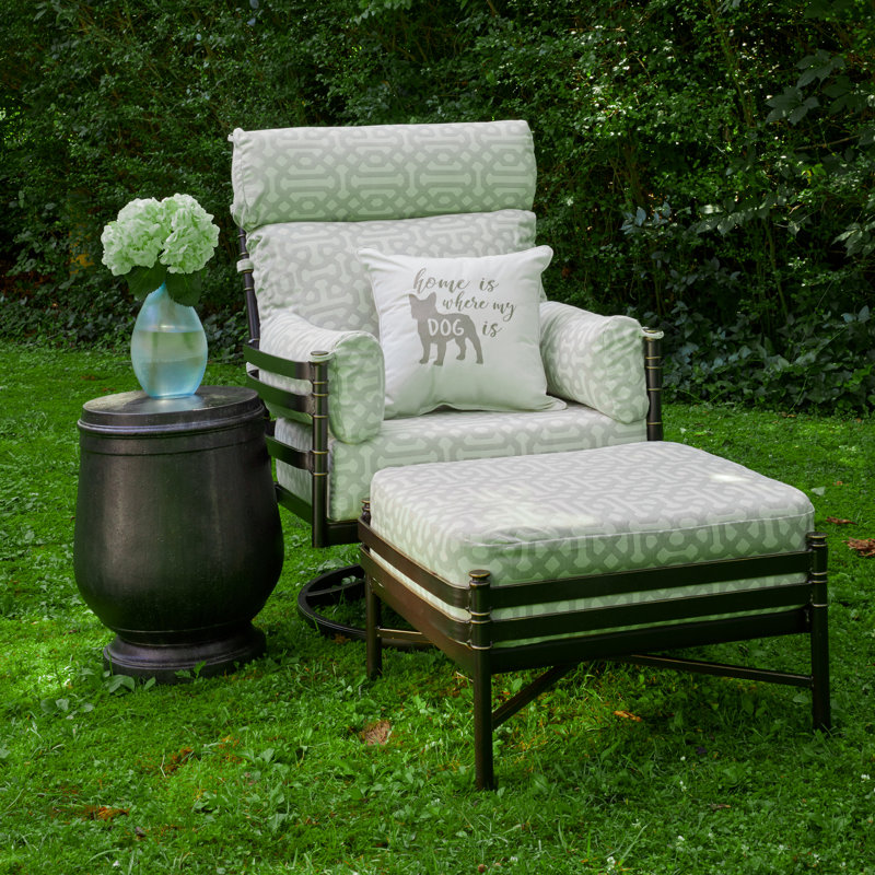 Lancaster Outdoor Ottoman, Canvas Heather Beige Sunbrella® Canvas