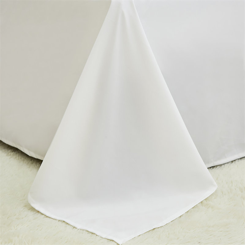 Solid Color Sheet Set 4 PCs Bedding Sheet Set 1 Fitted Sheet 1 Flat Sheet 2 Pillowcases, White