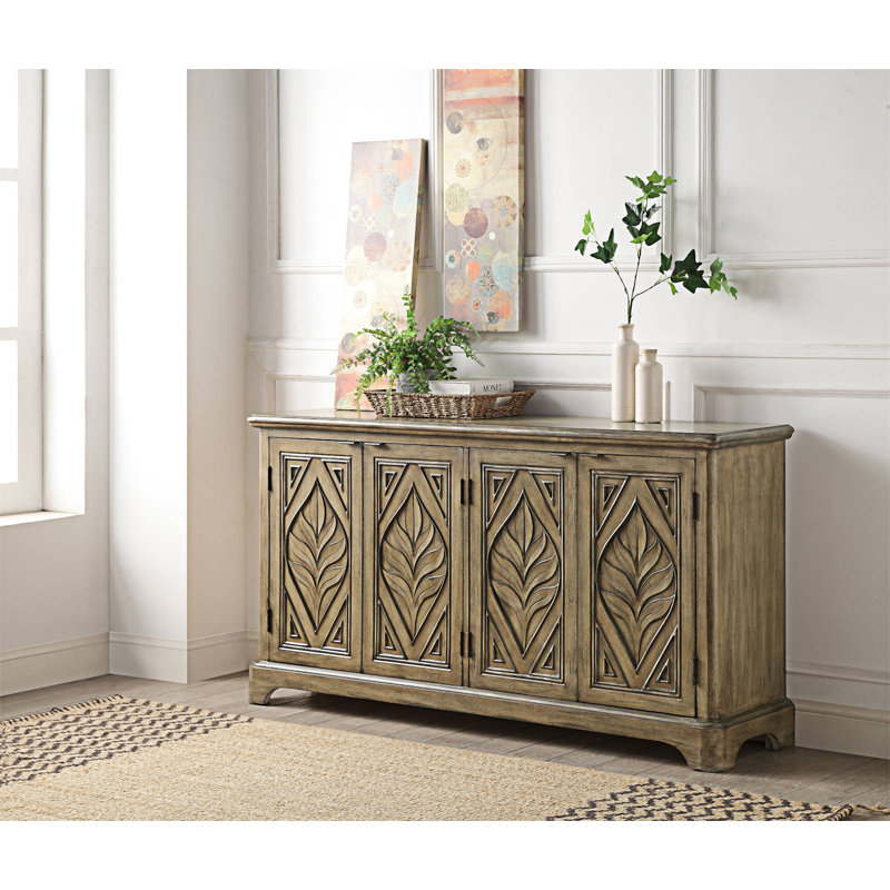 Eletta Transitional 60"L Rectangular Console Table in Oak