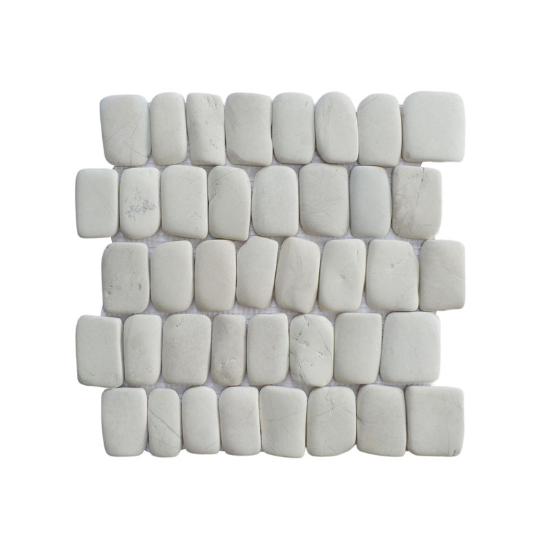 Carrelage mural de mosaïque aléatoire en pierre naturelle 12 "x 12" Florida, Blanc