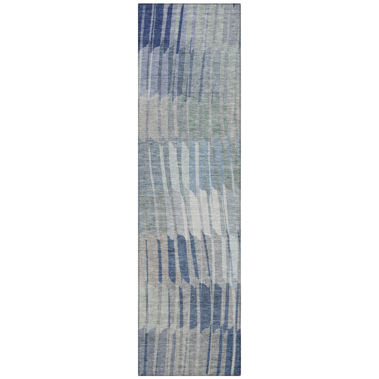 Machine Washable Indoor/Outdoor Huseby ACN2271 Stripes Rug