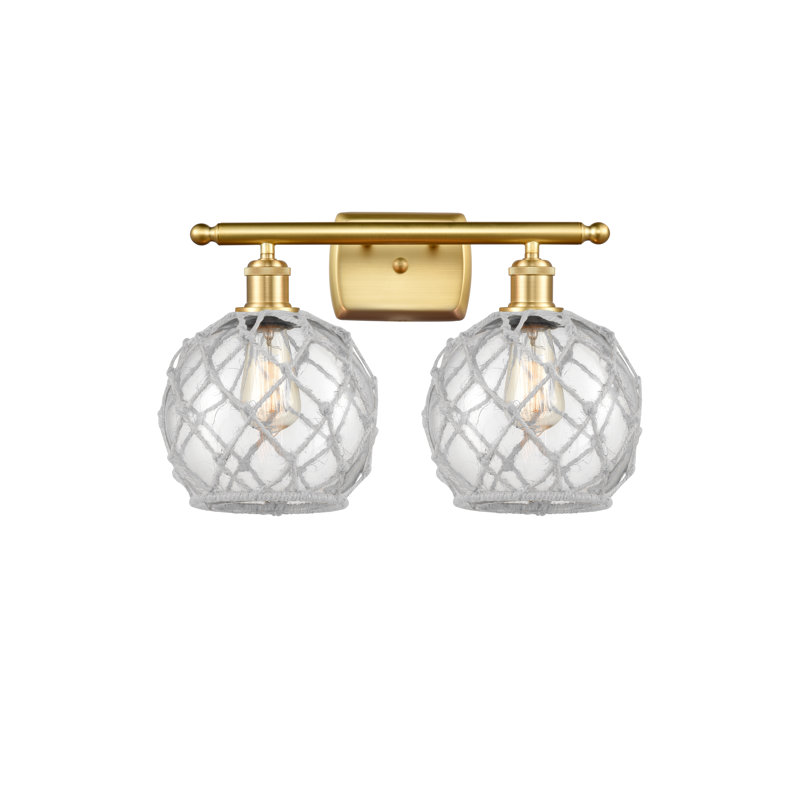 Éclairage pour salle de bain à intensité variable 2 lumières Arriola, Ampoule à DEL rétro de 6 watts, Transparent/blanc