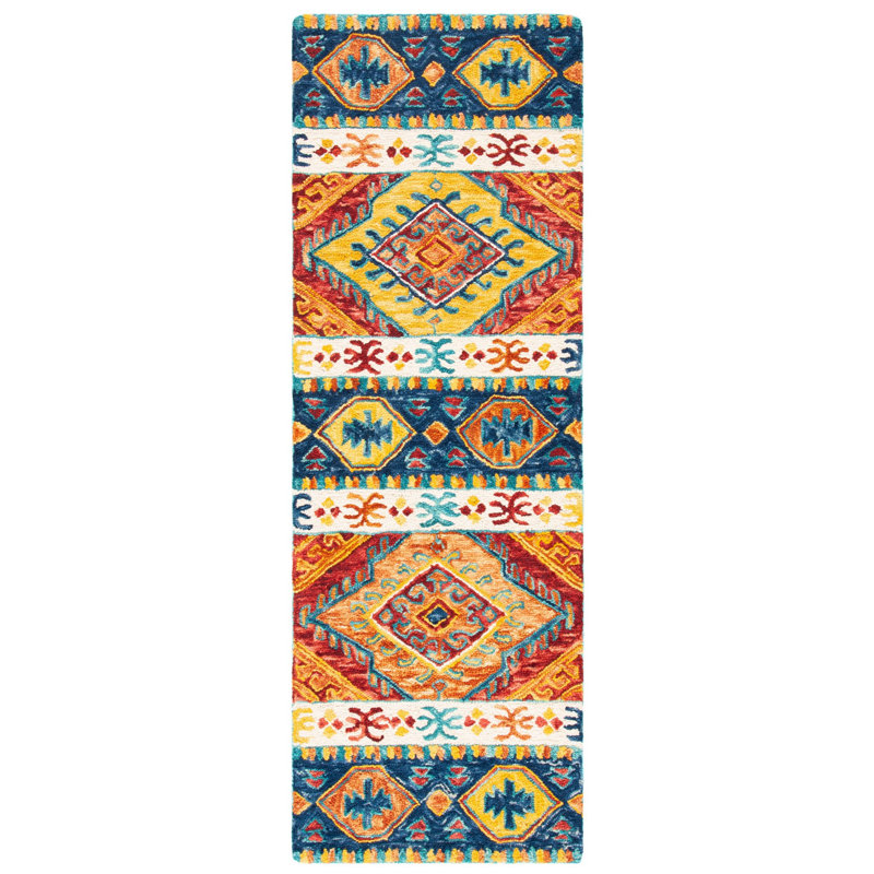 Vahakn Hand Tufted Wool Southwestern Rug, Runner 2'3" x 11'