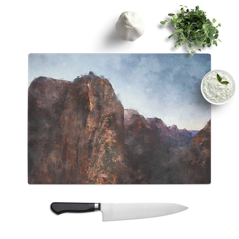 Angels Landing in Utah Painting Chopping Board, 0.4cm H x 20cm W x 29cm L