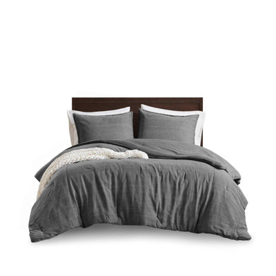 3PCS Full/Queen Twill Washed Comforter Set