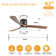 Wood Ceiling Fans With Lights And Remote, Flush Mount Low Profile Ceiling Fan With Light, 6 Speed, Reversible DC Motor